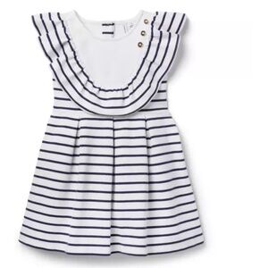 Janie and Jack Navy & White Striped Dress Toddler Girls Size 4